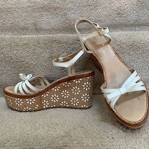 Kate Spade T Eyelet Laser Cut Daisy Wedge Sandals